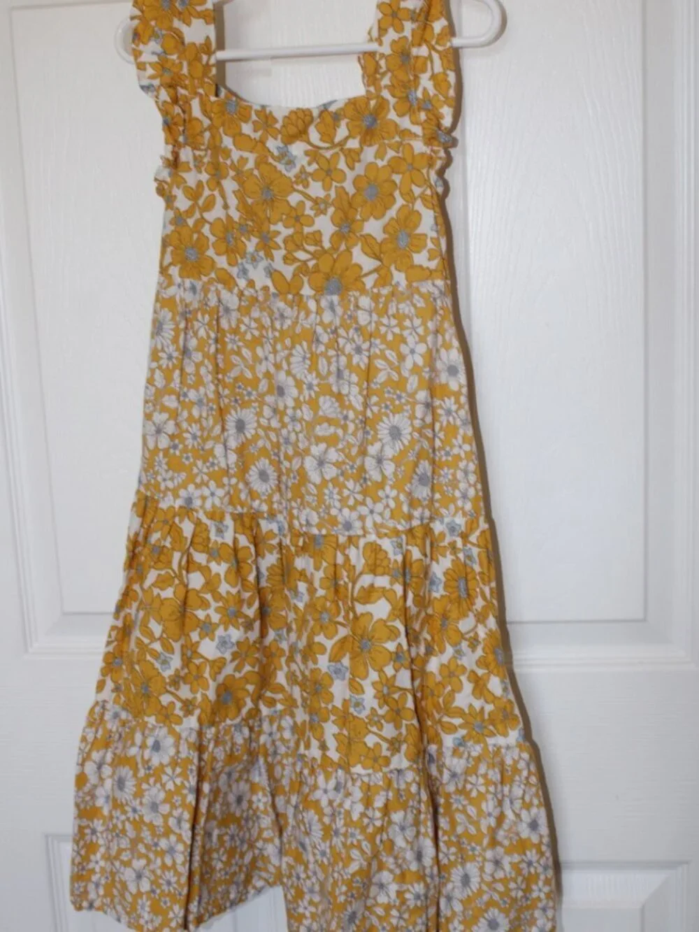 Carter's| 6/6X | Girl's Yellow Floral Tiered Dress | Sleeveless | Cotton & Linen